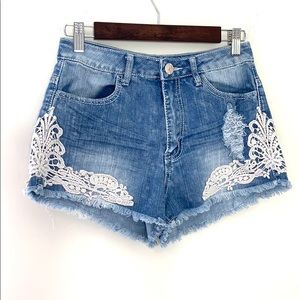 Crave Fame Distressed Jean Shorts